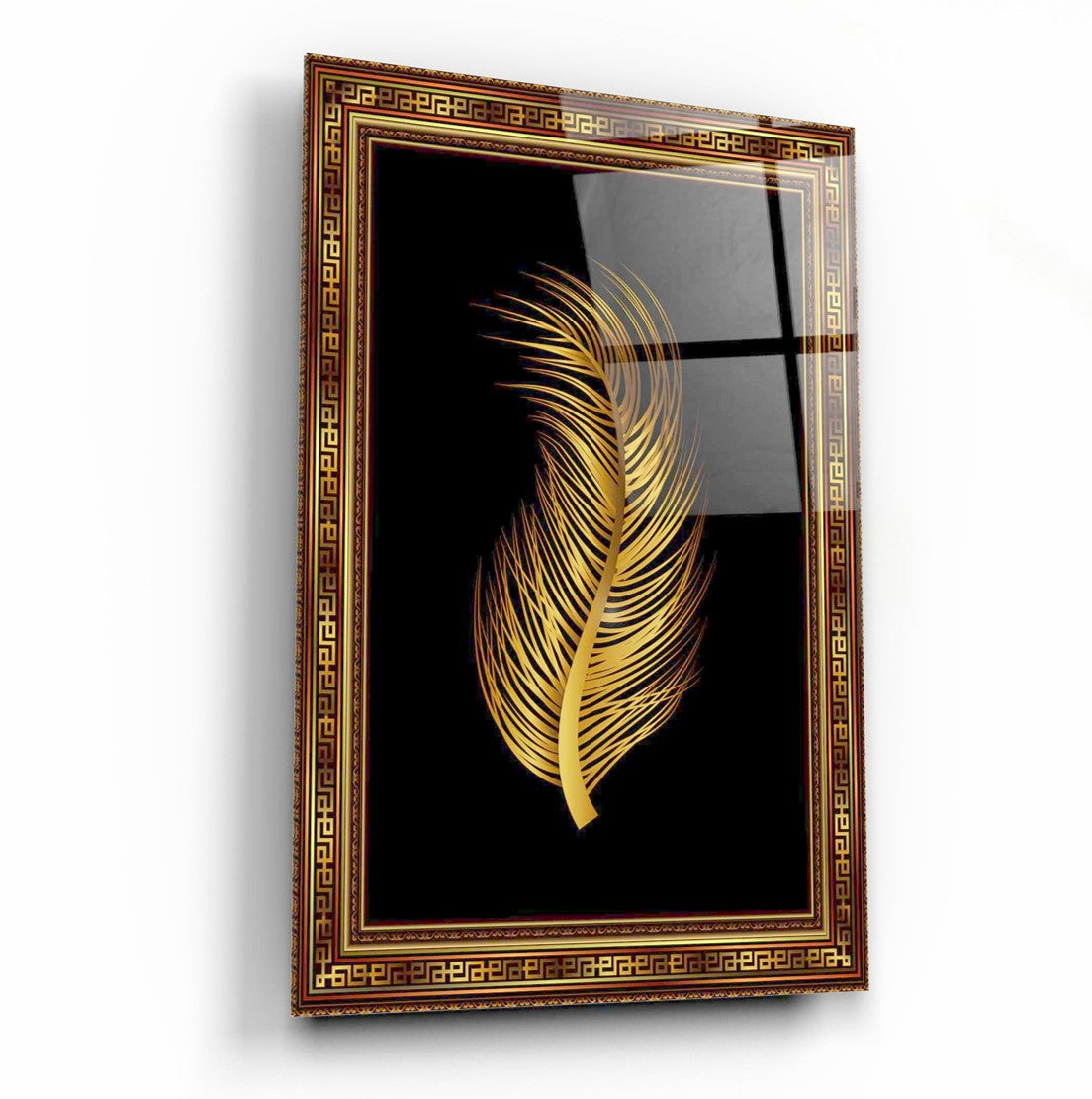Feather Glas Wall Art