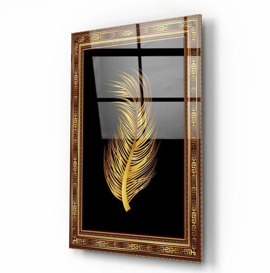 Feather Glass Wall Art - LUXARTDECO