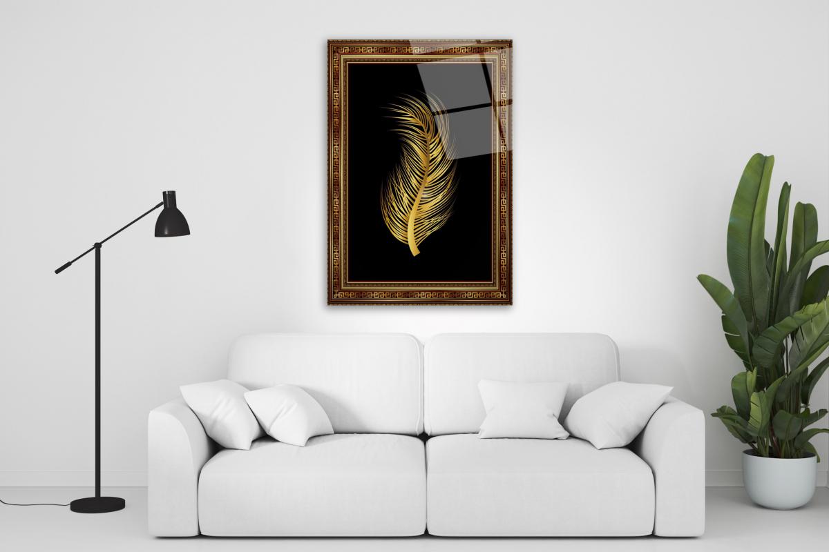 Feather Glas Wall Art