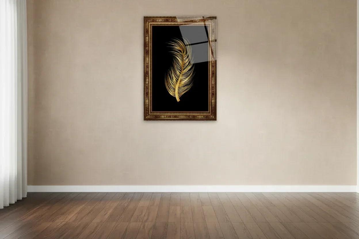 Feather Glass Wall Art - LUXARTDECO