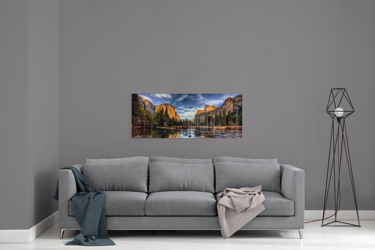 Décoration murale en verre de montagne (92x36 cm)