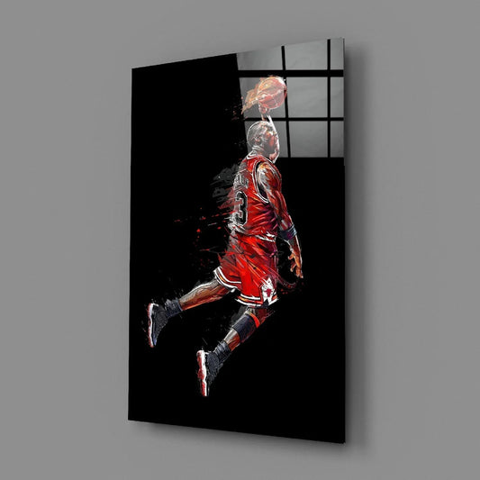 Michael Jordan Glass Wall Art - LUXARTDECO