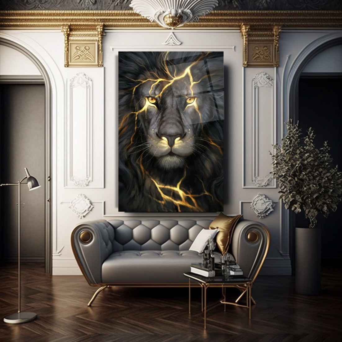 Leone d’Oro Quadro in Vetro Temperato