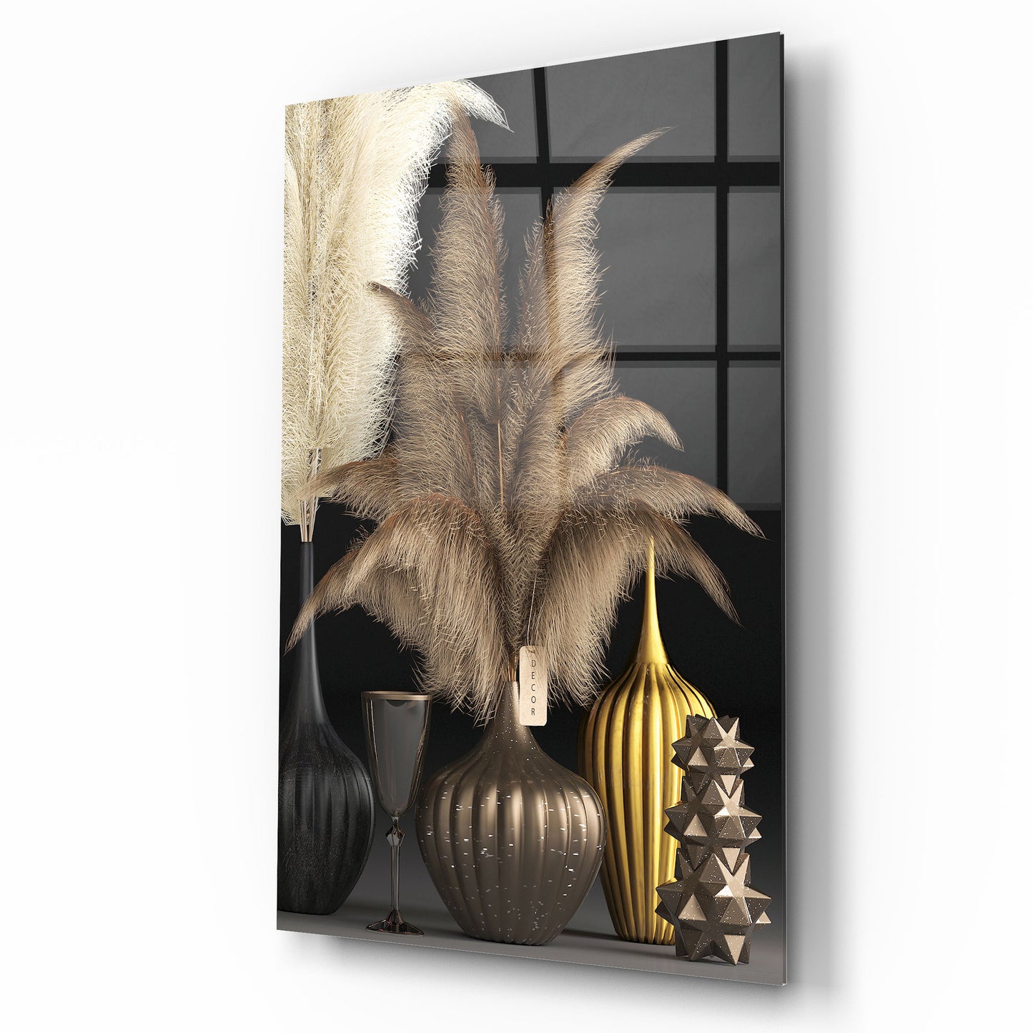 Vase en verre mural