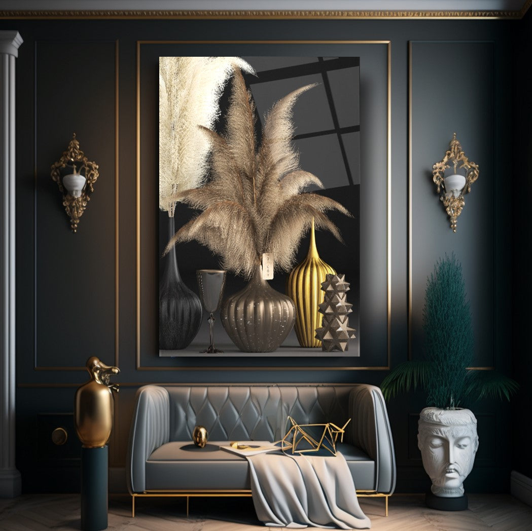Vase en verre mural