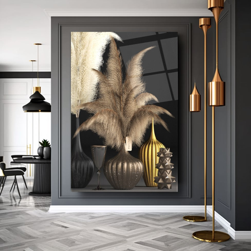 Vase en verre mural