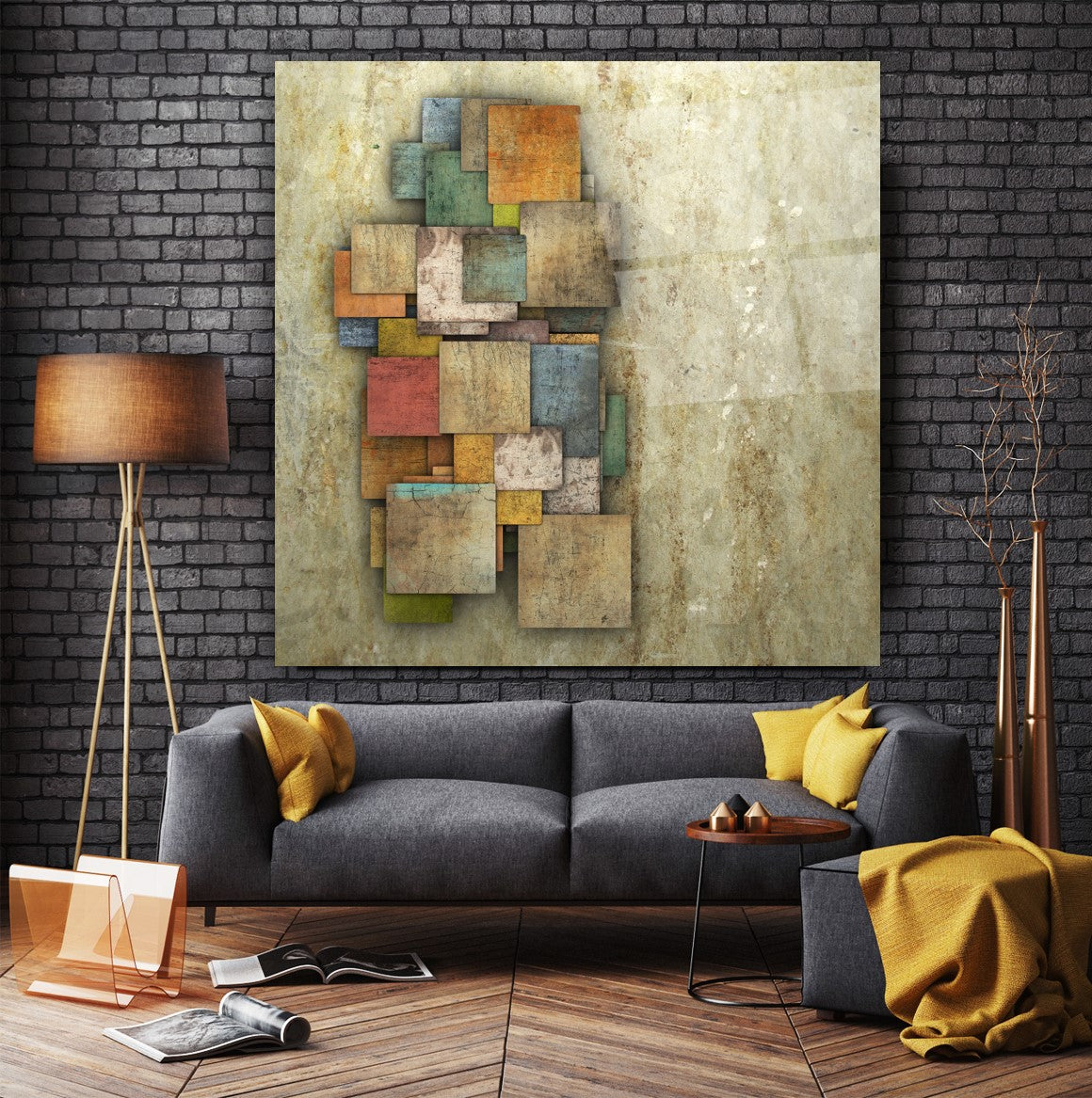 Abstract Glass Wall Art
