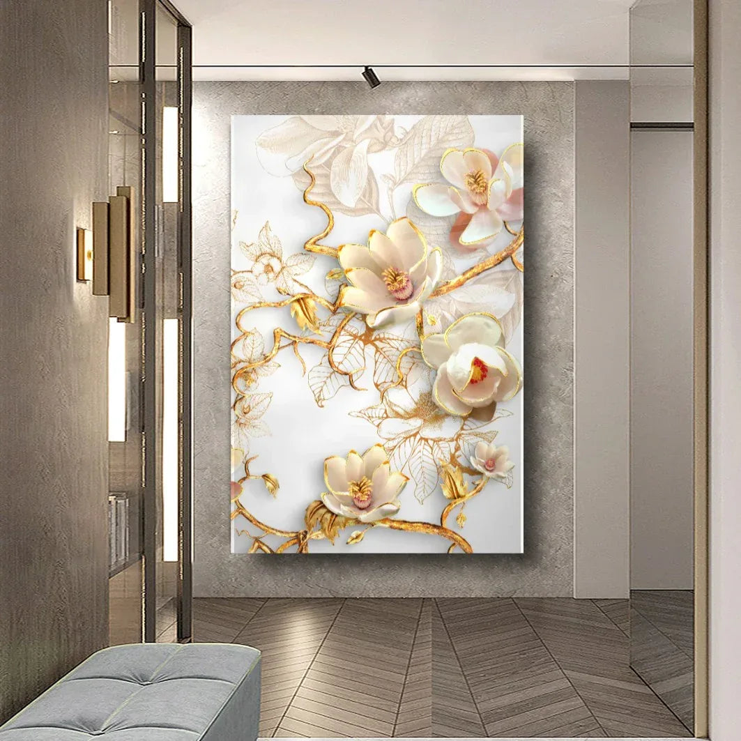 Magnolia Glas Wall Art - LUXARTDECO