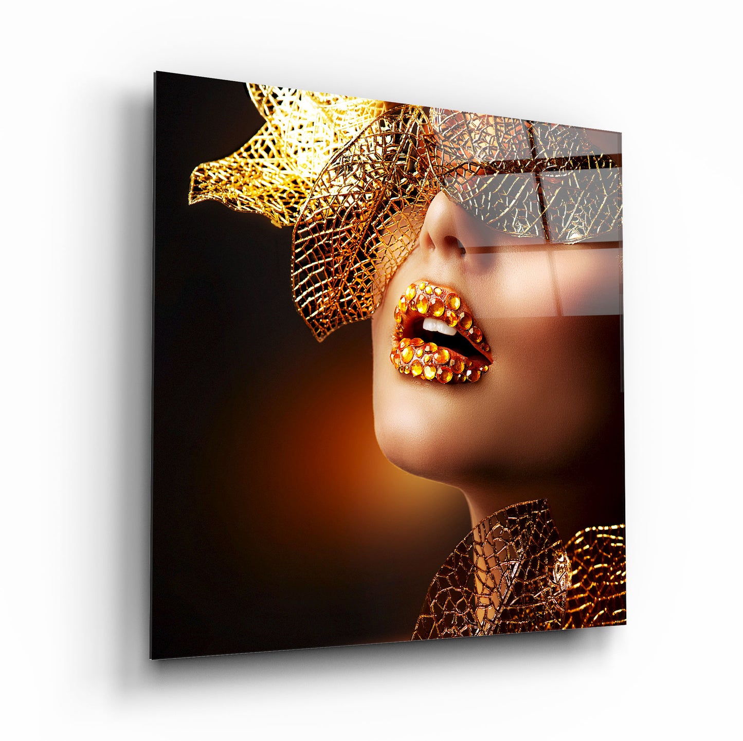 Woman Visage Glass Wall Art