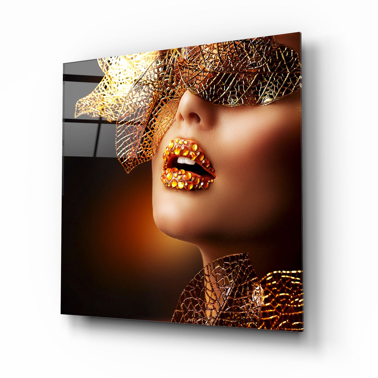 Woman Visage Glass Wall Art