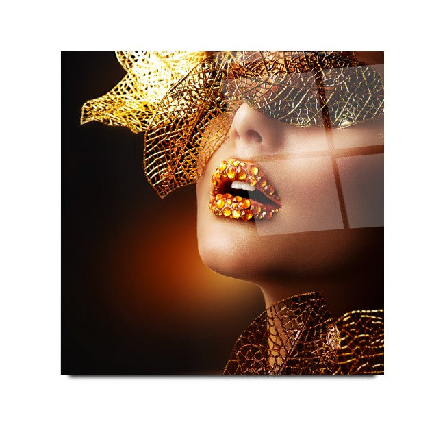 Woman Visage Glass Wall Art