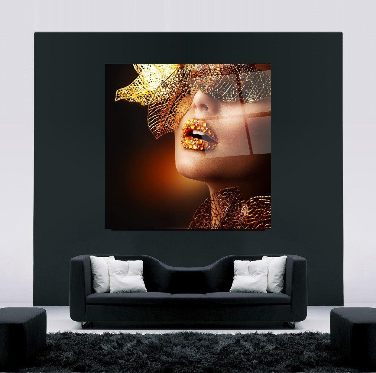 Woman Visage Glass Wall Art