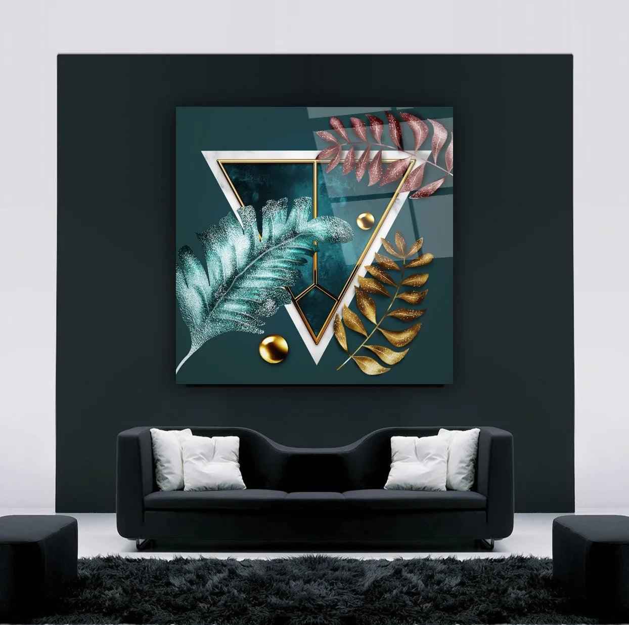 Colorful Leaves Glass Wall Art