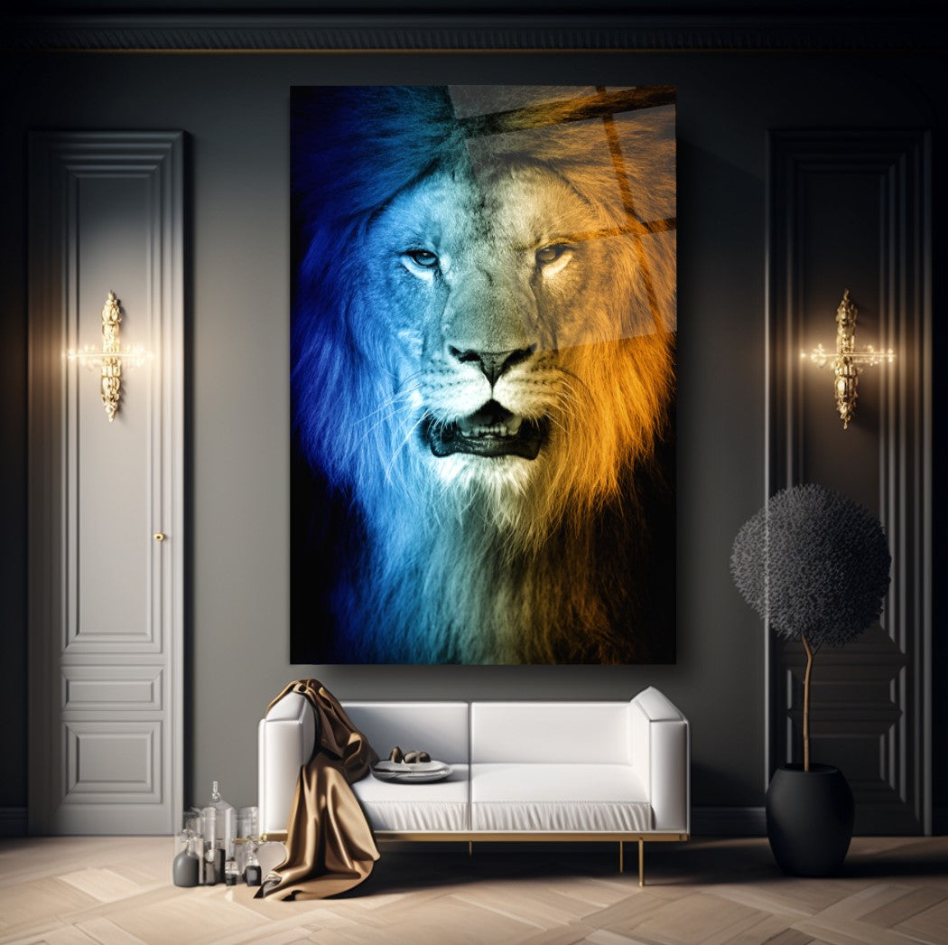 Lion Glass Wall Art