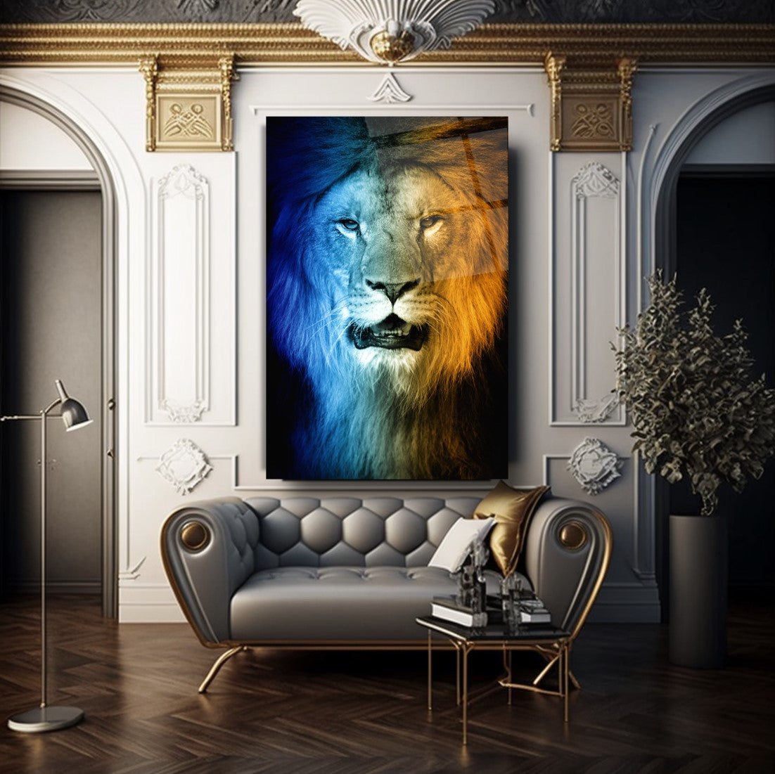 Lion Glass Wall Art