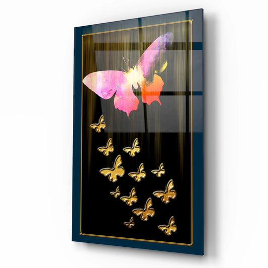 Butterflies Glass Wall Art - LUXARTDECO