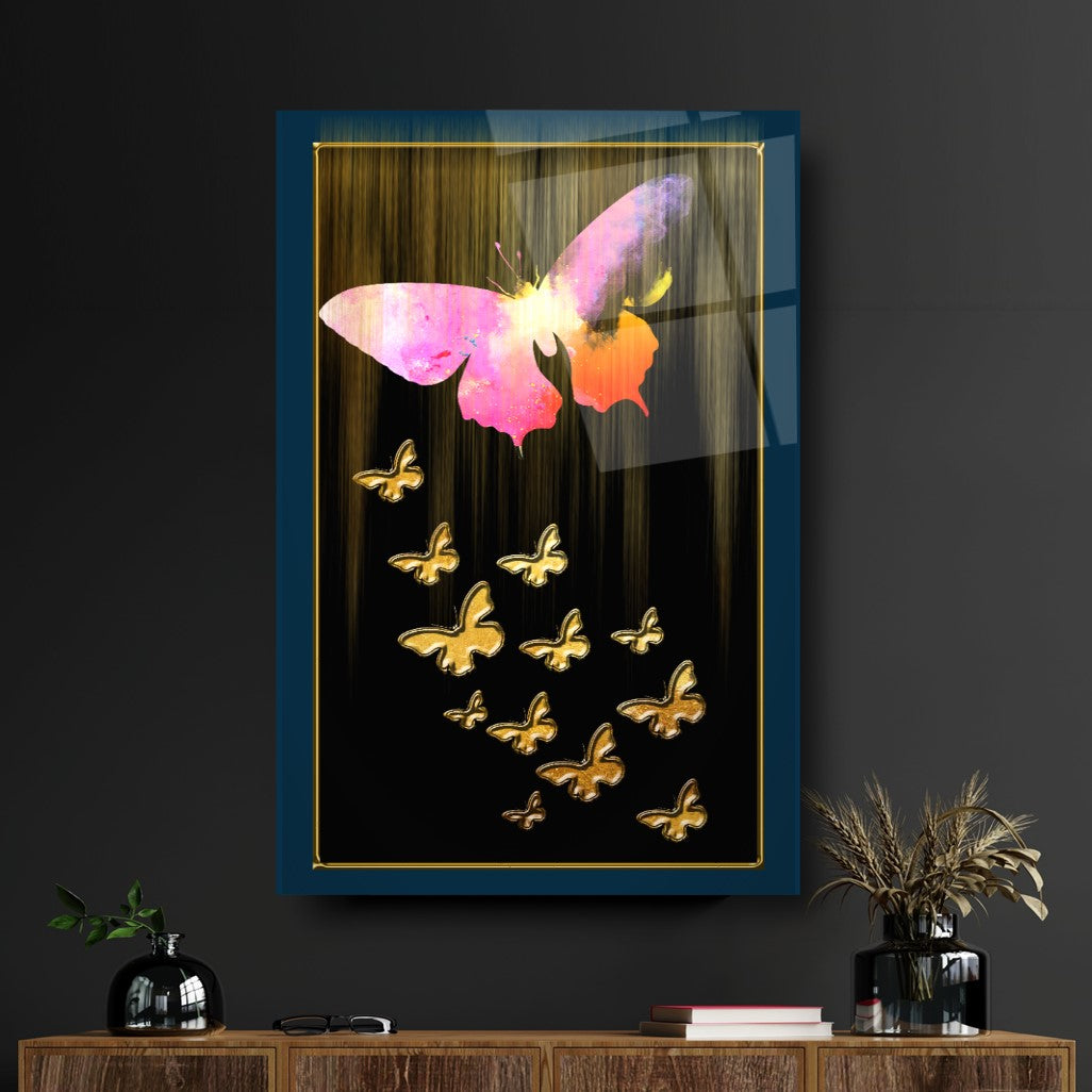 Décoration murale en verre papillon