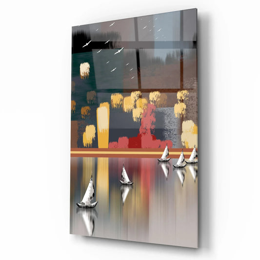 Abstract City Glass Wall Art - LUXARTDECO