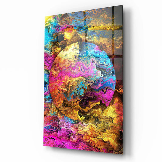Multicolor Circle Glass Wall Art - LUXARTDECO
