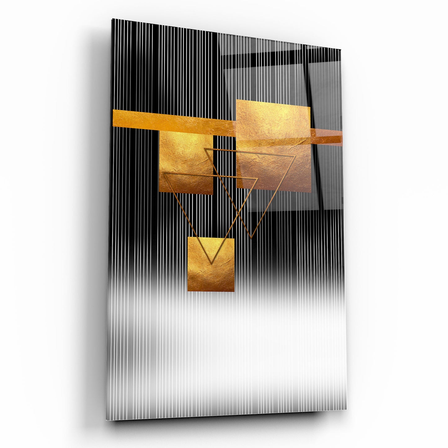 Abstract Gold Glass Wall Art
