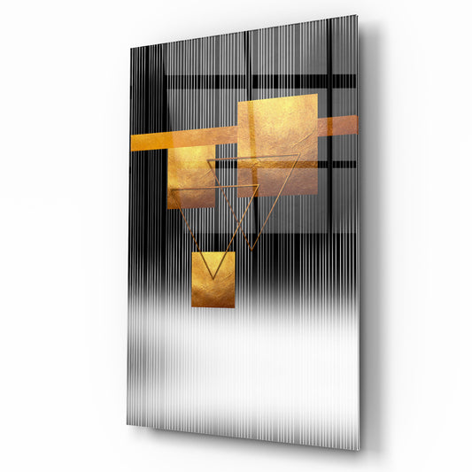 Abstract Gold Glass Wall Art