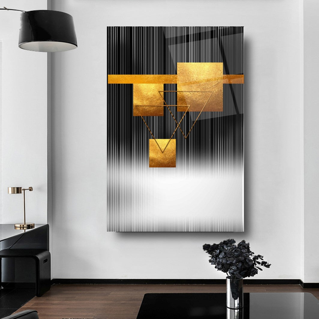 Abstract Gold Glass Wall Art