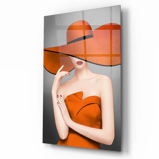 Elegant Girl Glass Wall Art - LUXARTDECO
