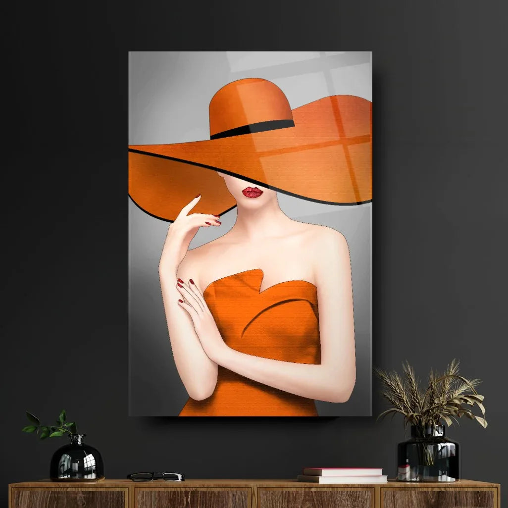 Elegant Girl Glass Wall Art - LUXARTDECO