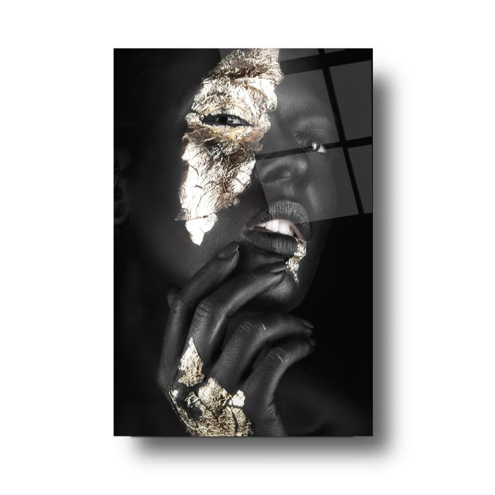 Woman in Gold Glass Wall Art
