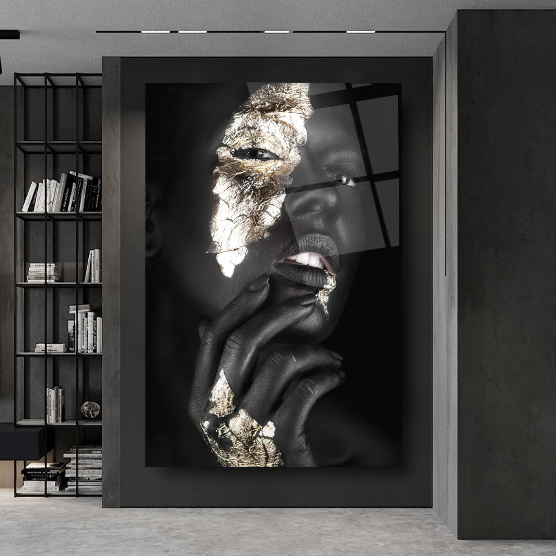 Woman in Gold Glass Wall Art