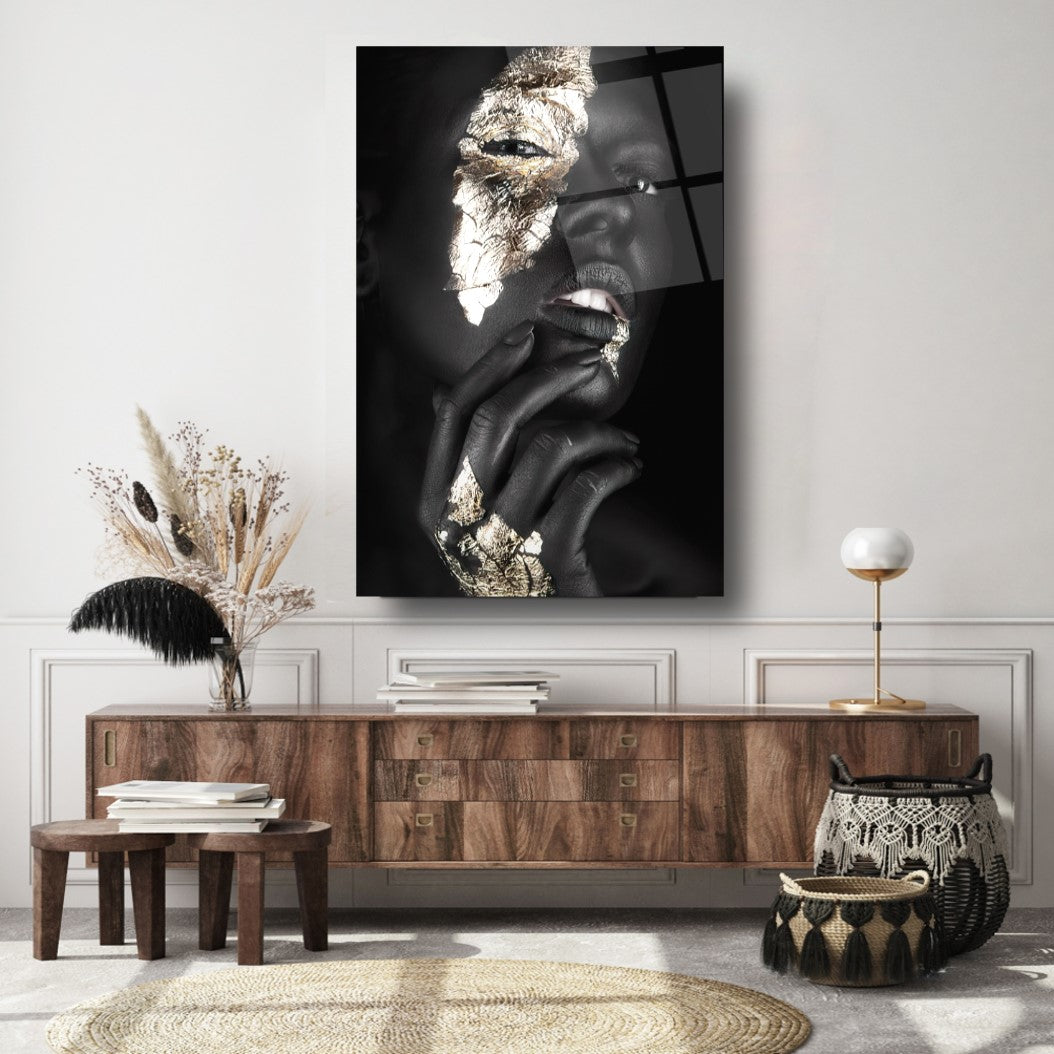Woman in Gold Glass Wall Art