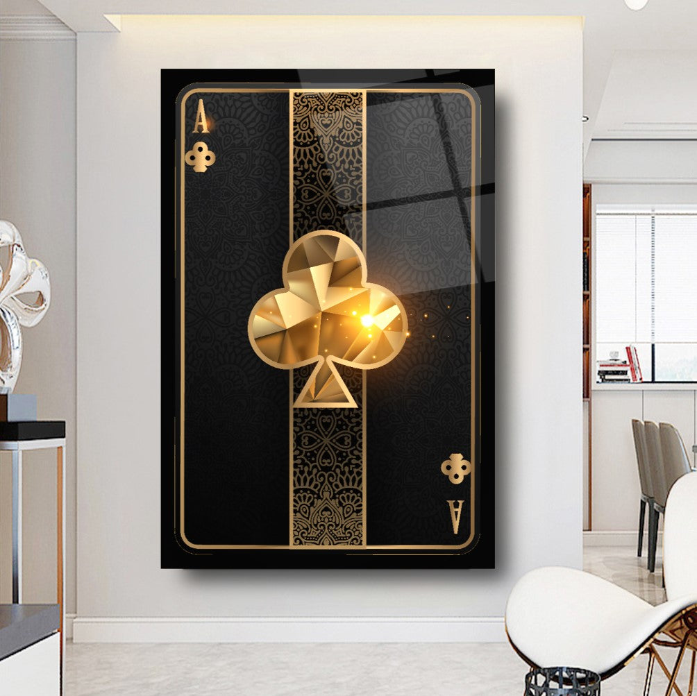 As de Jeu Tableau en Verre Trempé
