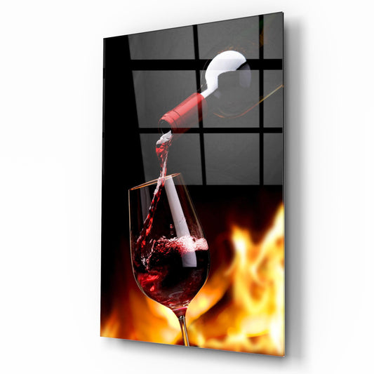 Vino Rosso Quadro in Vetro Temperato