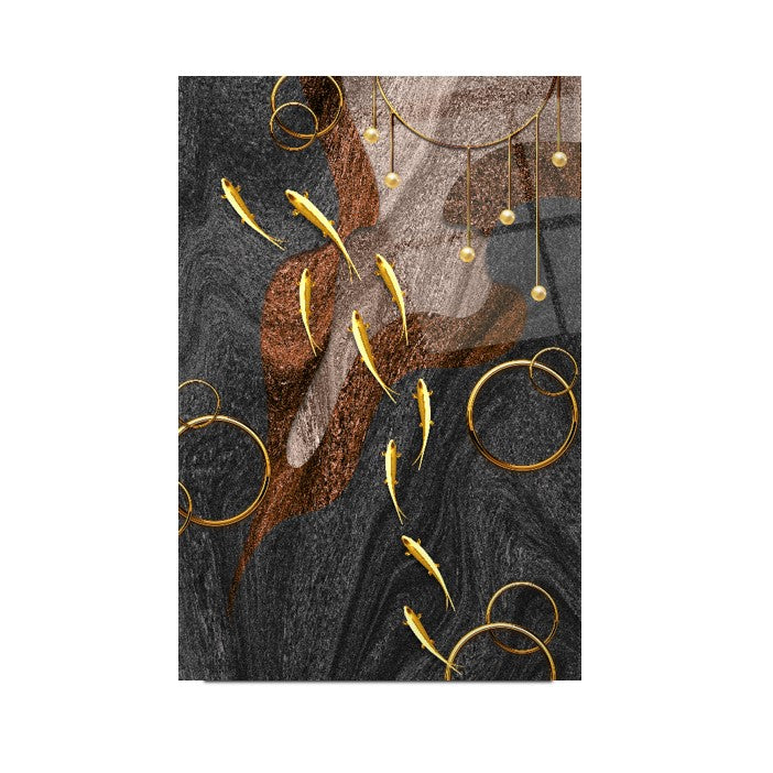 Gold Fish Glass Wall Art