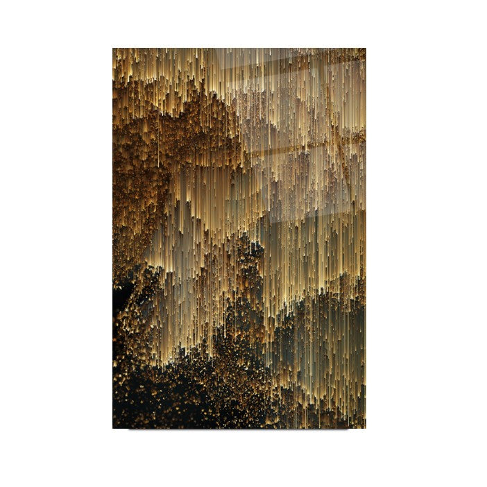 Gold Rain Glass Wall Art