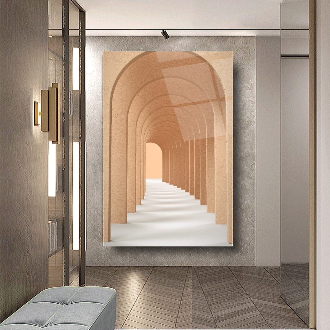 3D Tunnel ad Arco Quadro in Vetro Temperato