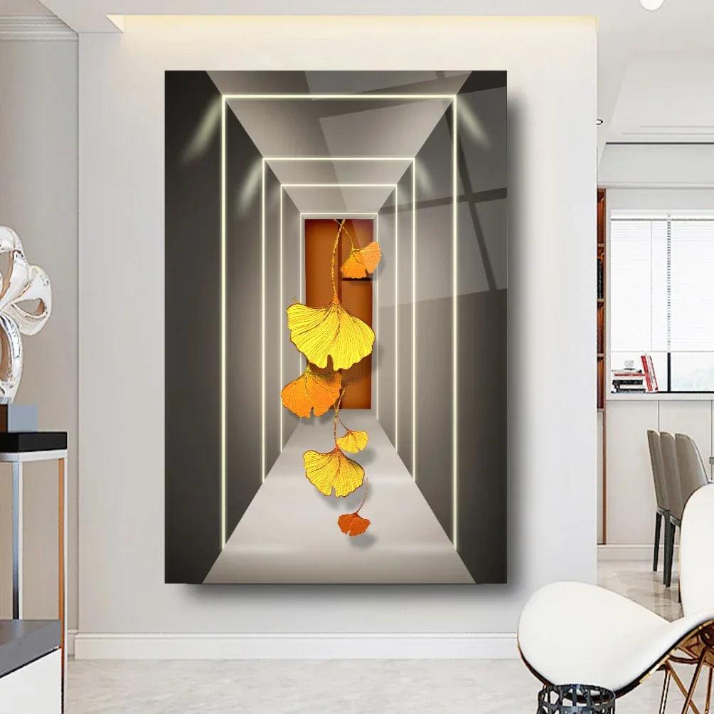 Floral Corridor Glass Wall Art - LUXARTDECO