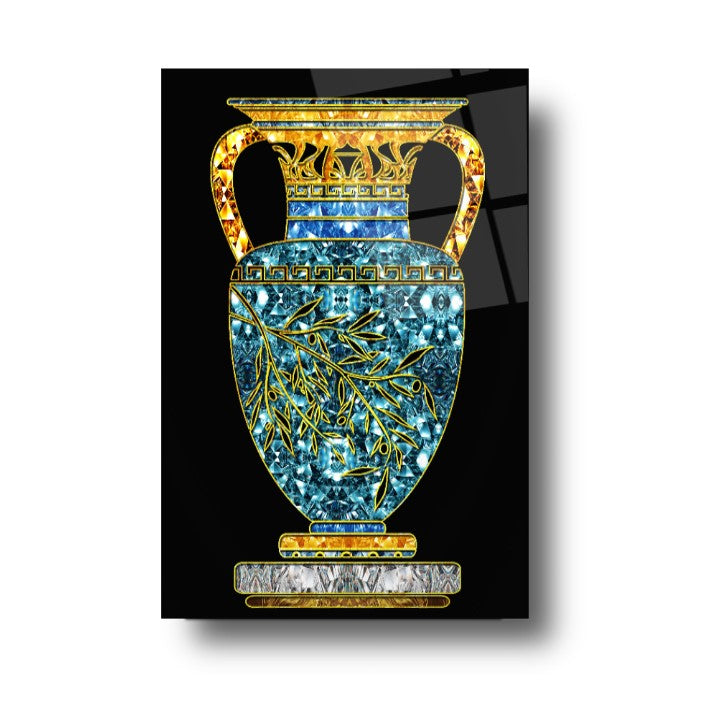 Vase en verre mural