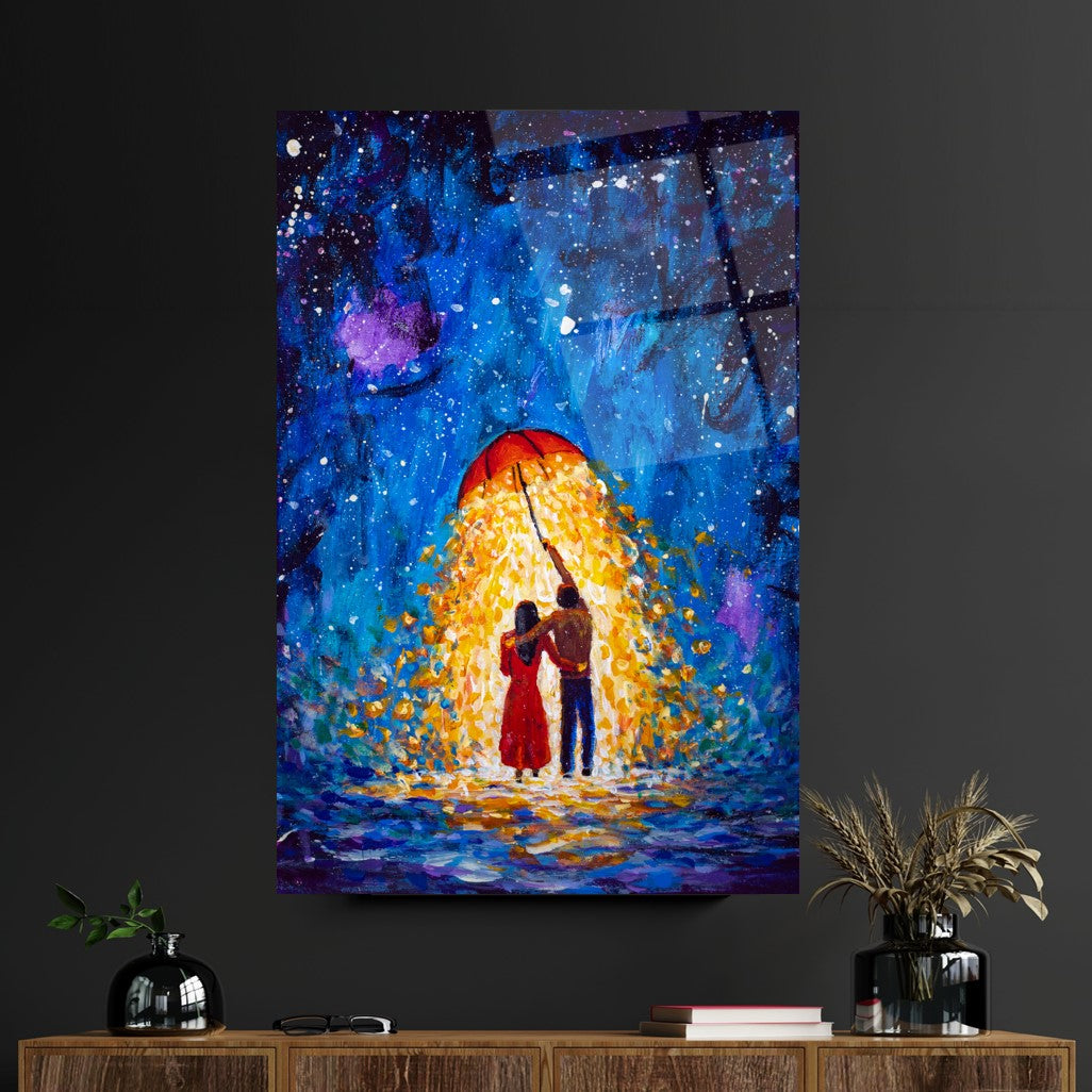 Art mural en verre pour couple