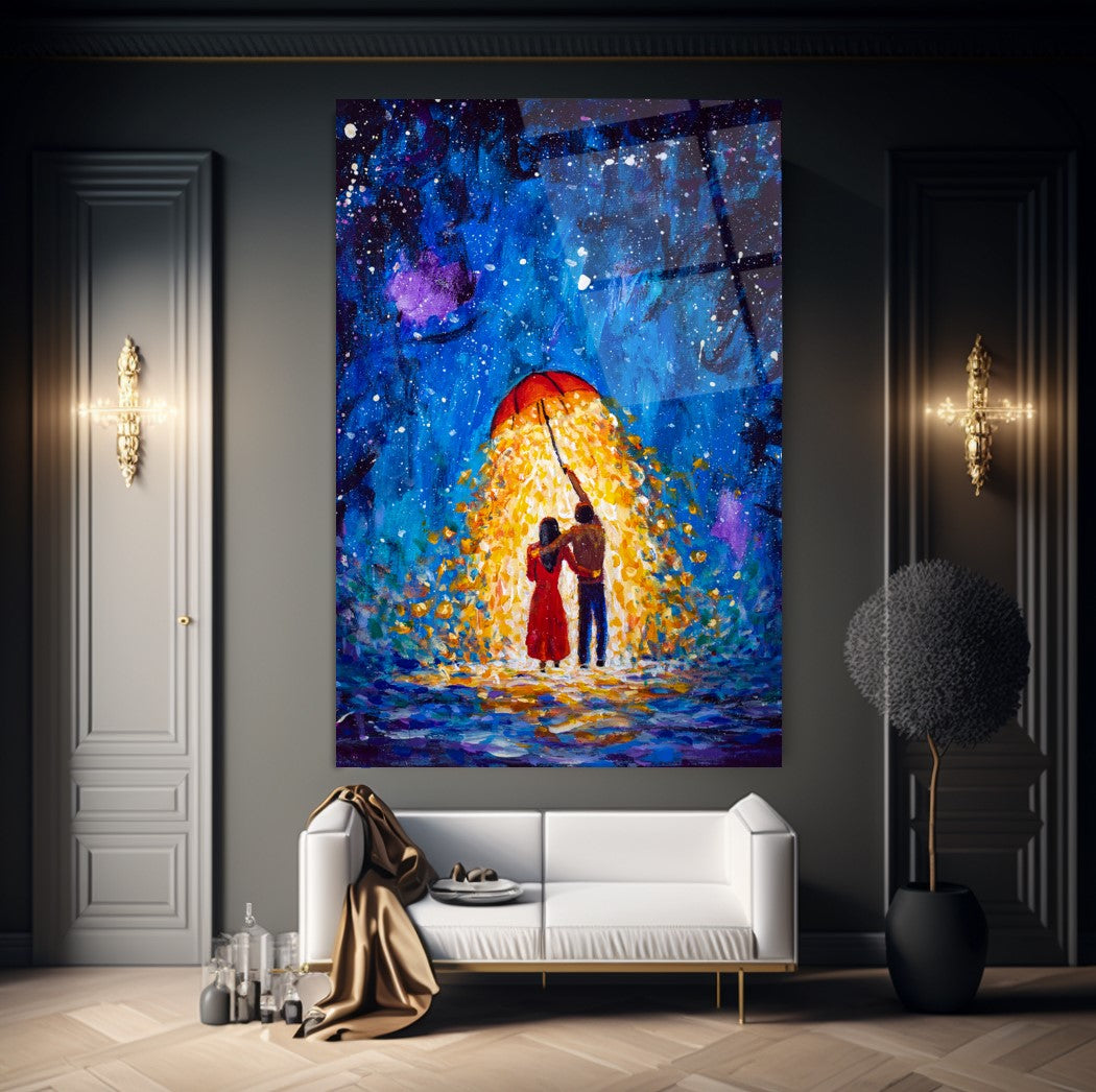 Art mural en verre pour couple