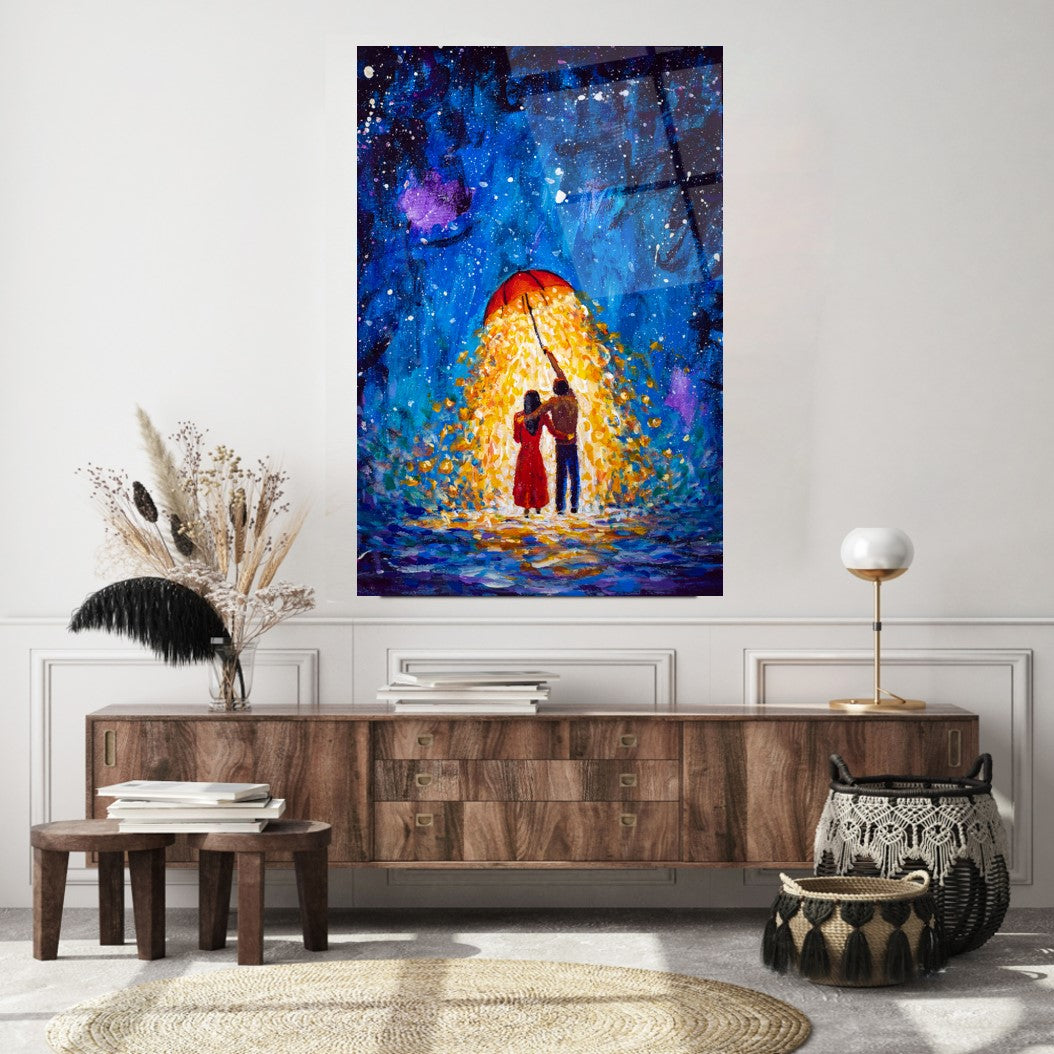 Art mural en verre pour couple