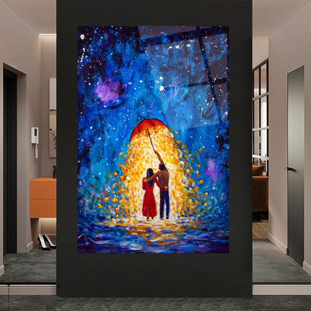 Art mural en verre pour couple