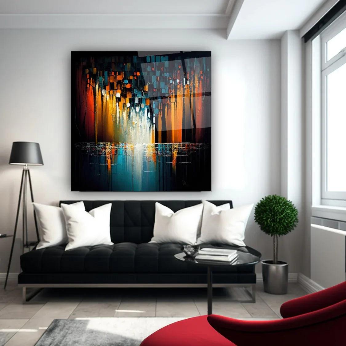 Colorful Abstract Glass Wall Art - LUXARTDECO