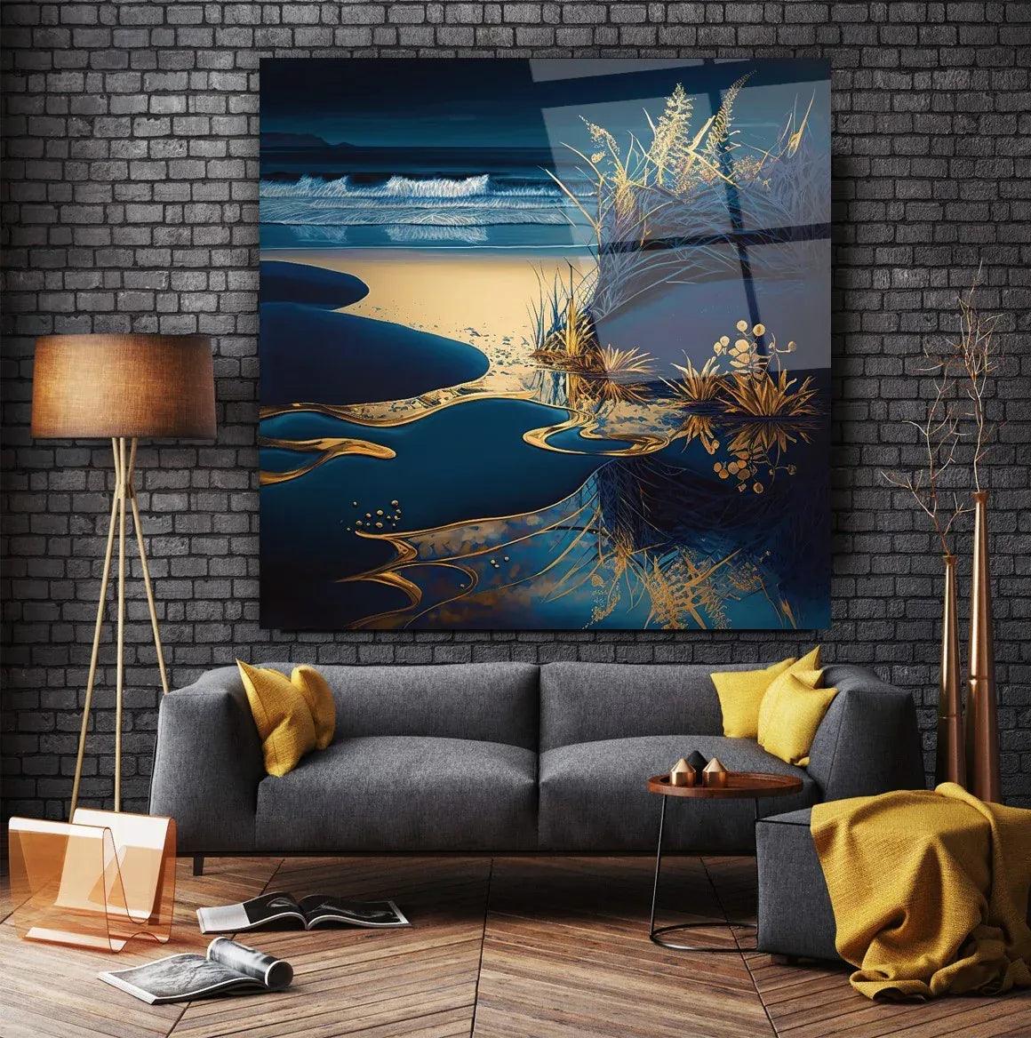 Ocean Waves Glass Wall Art - LUXARTDECO