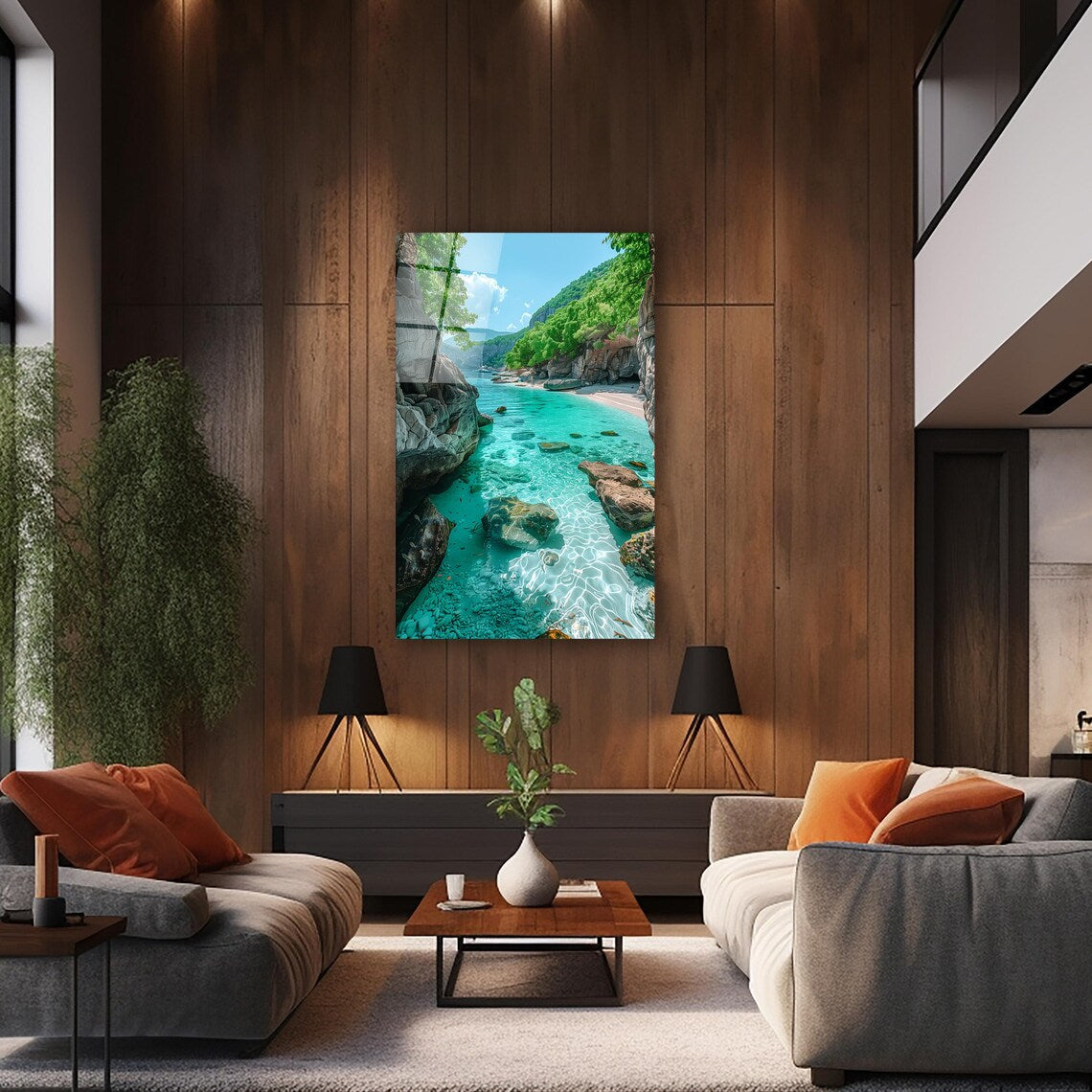 Water Paradise Glass Wall Art