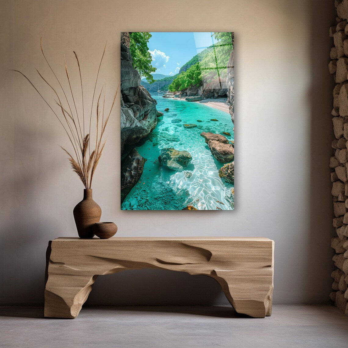 Water Paradise Glass Wall Art