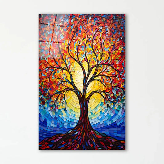 Colorful Tree Glass Wall Art - LUXARTDECO