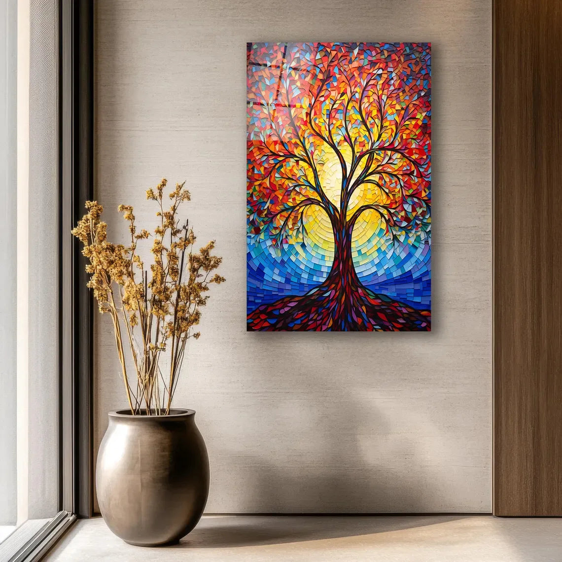 Colorful Tree Glass Wall Art - LUXARTDECO