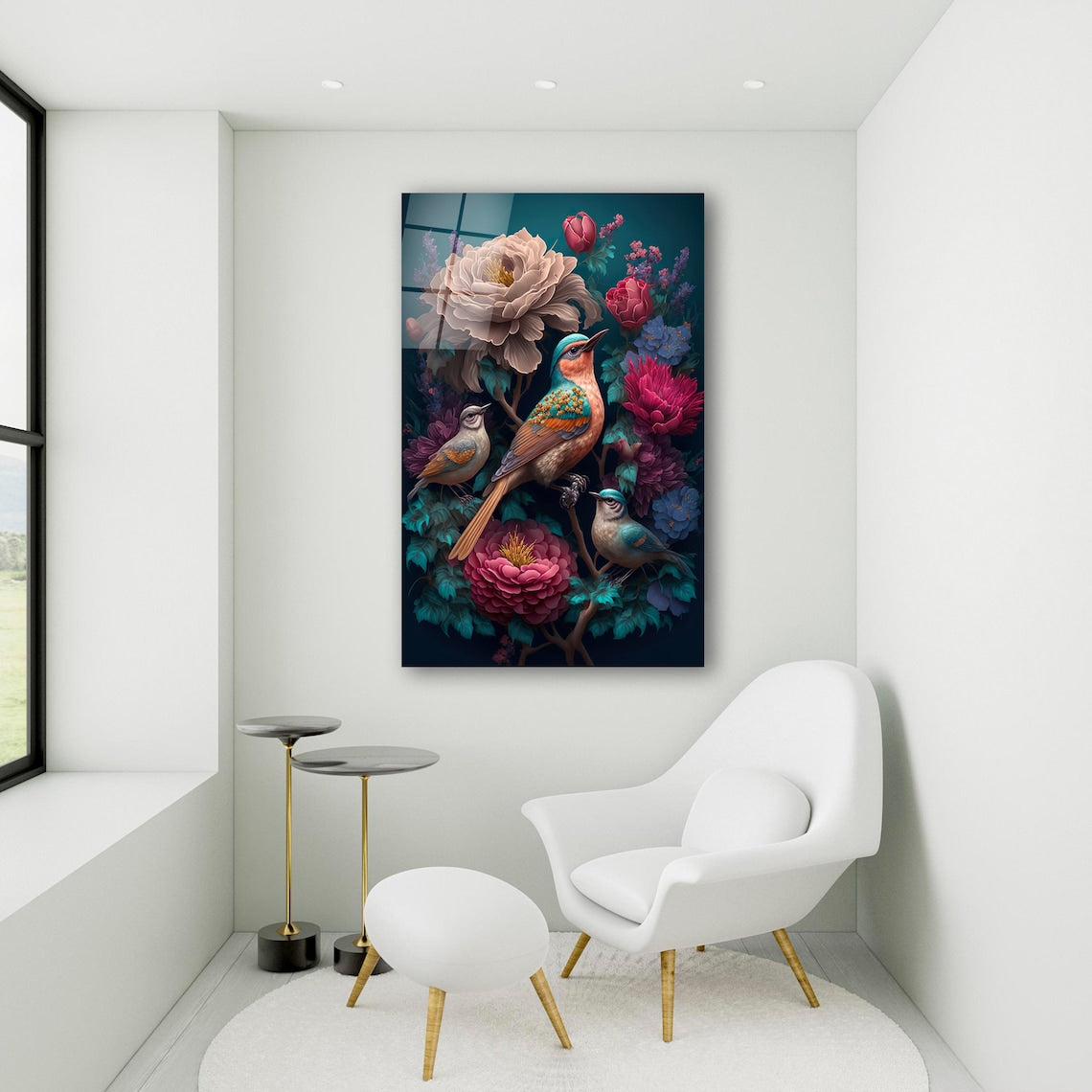 Birds Glass Wall Art