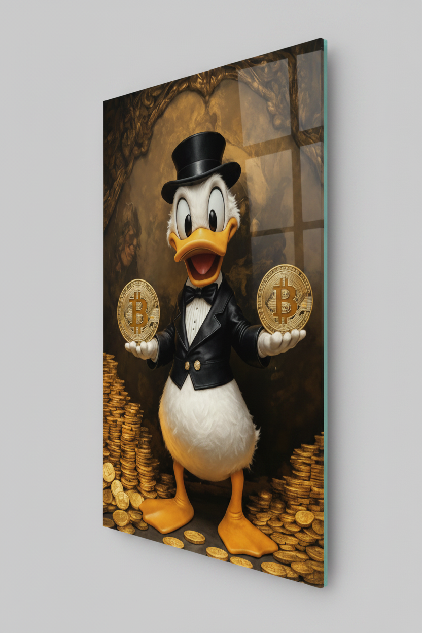 Bitcoin Glass Wall Art